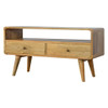 Curved Media Unit - Oak