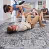 Payas - 2' X 8' Traditional Runner Rug - Gray / Blue