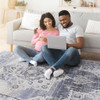 Payas - 2' X 3' Medallion Area Rug - Cream / Blue