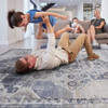 Payas - 5' X 7' Medallion Area Rug - Cream / Blue