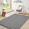 Guros - 5' X 7' Geometric Indoor / Outdoor Area Rug - Gray / White