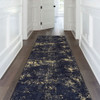 Maval - 2'6'' X 10' Washable Runner Rug - Black / Gold