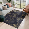 Maval - 4' X 6' Washable Area Rug - Black / Gold