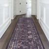 Maval - 2'6'' X 10' Washable Runner Rug - Black / Burgundy