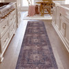 Maval - 2'6'' X 10' Washable Runner Rug - Burgundy