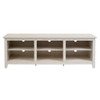 Modern Transitional 3 Shelf Open Storage 70" TV Stand For 80" TVs - White Wash