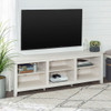 Modern Transitional 3 Shelf Open Storage 70" TV Stand For 80" TVs - White Wash