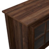 Modern Farmhouse 2 Door Glass Windowpane 70" TV Stand For 80" TVs - Dark Walnut