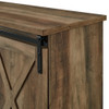 Farmhouse Sliding X Barn Door 58" TV Stand For 65" TVs - Rustic Oak