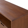 Mid Century Modern 3 Drawer 58" TV Stand For 65" TVs With 2 Open Cubbies - Walnut