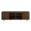 Modern Scandinavian 4 Door Herringbone 70" TV Stand For TVs Up To 80" - Dark Walnut