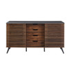 Contemporary Sliding Slat Door Sideboard - Ebony / Dark Walnut