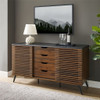 Contemporary Sliding Slat Door Sideboard - Ebony / Dark Walnut
