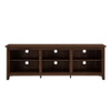 Modern Transitional 3 Shelf Open Storage 70" TV Stand For 80" TVs - Dark Walnut