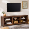 Modern Transitional 3 Shelf Open Storage 70" TV Stand For 80" TVs - Dark Walnut