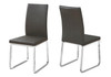 Upholstered Side Dining Chair Leather Look For Dining Room (Set of 2) - Gray