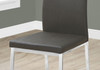 Upholstered Side Dining Chair Leather Look For Dining Room (Set of 2) - Gray
