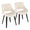 Fabrico - Mid-Century Modern Dining Chair (Set of 2) - Black / Cream