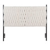 Braided Matisse - Queen Size Headboard - Black / Cream Sherpa