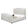 Carmen - King Upholstered Wingback Panel Bed Frame - Antique White