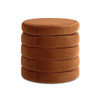 Fuji - Oversized Round Storage Ottoman - Burnt Orange