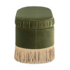 Serena - Oval Storage Bench Ottoman - Olive Green