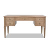 Dauphin - Gold Accent 5 Drawer Executive Desk - Natural Brown