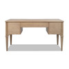 Dauphin - Gold Accent 5 Drawer Executive Desk - Natural Brown
