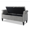 Jacqueline - Tufted Roll Arm Storage Bench - Opal Gray