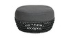 Willow - Round Upholstered Patio Ottoman - Graphite Gray / Black