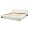 Alpine - King Puffy Modern Platform Bed - Ivory White
