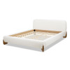 Alpine - Queen Puffy Modern Platform Bed - Ivory White