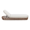 Willow - Sunbrella Upholstered Woven Patio Lounger, Wicker Frame - Wheat Beige / Golden Brown