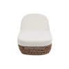 Willow - Sunbrella Upholstered Woven Patio Lounger, Wicker Frame - Wheat Beige / Golden Brown