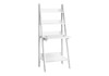 Computer Desk Leaning With Storage Shelves For Home Office - White