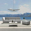 Cleo - Modular Upholstered Deep Seating Patio Armless Loveseat - Light Gray