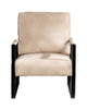 Classic Mid Century Modern Accent Chair With Durable Square Metal Frame, Armchair - Light Camel