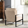 Classic Mid Century Modern Accent Chair With Durable Square Metal Frame, Armchair - Light Camel