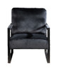 Classic Mid Century Modern Accent Chair With Durable Square Metal Frame, Armchair Upholstery - Black