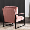 Classic Mid Century Modern Accent Chair With Durable Square Metal Frame, Armchair Upholstery - Rose