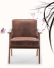 Accent Chair, Classic Mid Century Modern For Extra Seating - Brown