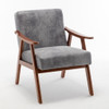 Accent Chair, Classic, Mid Century Modern For Extra Seating - Gray