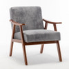 Accent Chair, Classic, Mid Century Modern For Extra Seating - Gray