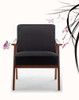 Accent Chair, Classic Mid Century Modern For Extra Seating - Black