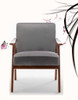 Accent Chair, Classic Mid Century Modern For Extra Seating - Gray