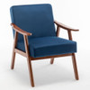 Accent Chair, Classic Mid Century Modern For Extra Seating - Dark Blue