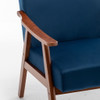 Accent Chair, Classic Mid Century Modern For Extra Seating - Dark Blue