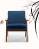 Accent Chair, Classic Mid Century Modern For Extra Seating - Dark Blue