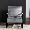 Classic Mid Century Modern Accent Chair With Durable Square Metal Frame, Armchair Upholstery - Gray