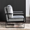 Classic Mid Century Modern Accent Chair With Durable Square Metal Frame, Armchair Upholstery - Gray